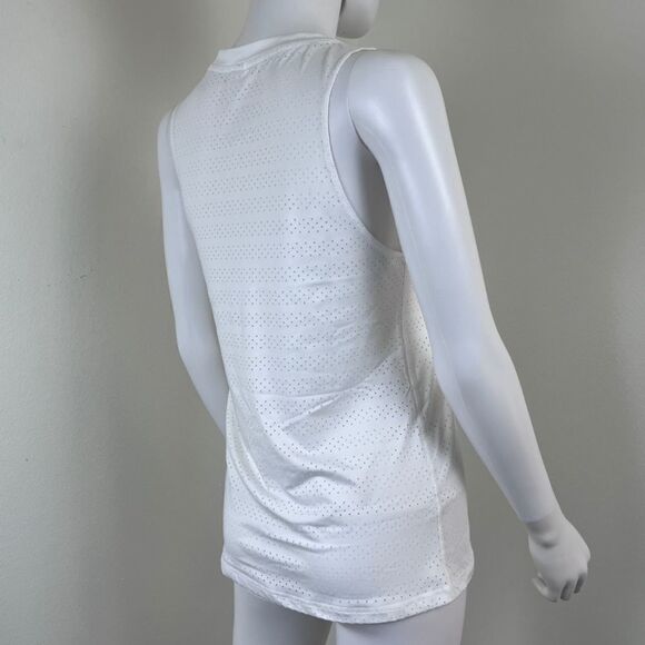 ZYIA Active Women Size XS White Perforated Crewneck Athletic Tank Pullover Top - Picture 9 of 16